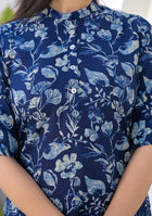 Ammanya Navy Blue Meadow Floral Kurta