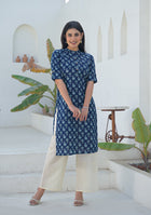 Ammanya Indigo mini floral Print Kurta