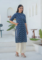 Ammanya Indigo mini floral Print Kurta