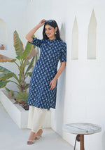 Ammanya Indigo mini floral Print Kurta