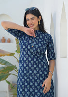 Ammanya Indigo mini floral Print Kurta