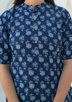 Ammanya Indigo mini floral Print Kurta