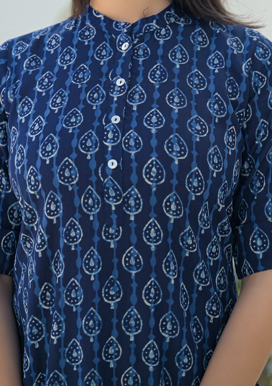 Ammanya Indigo Raindrop Motif Kurta