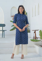 Ammanya Indigo Raindrop Motif Kurta