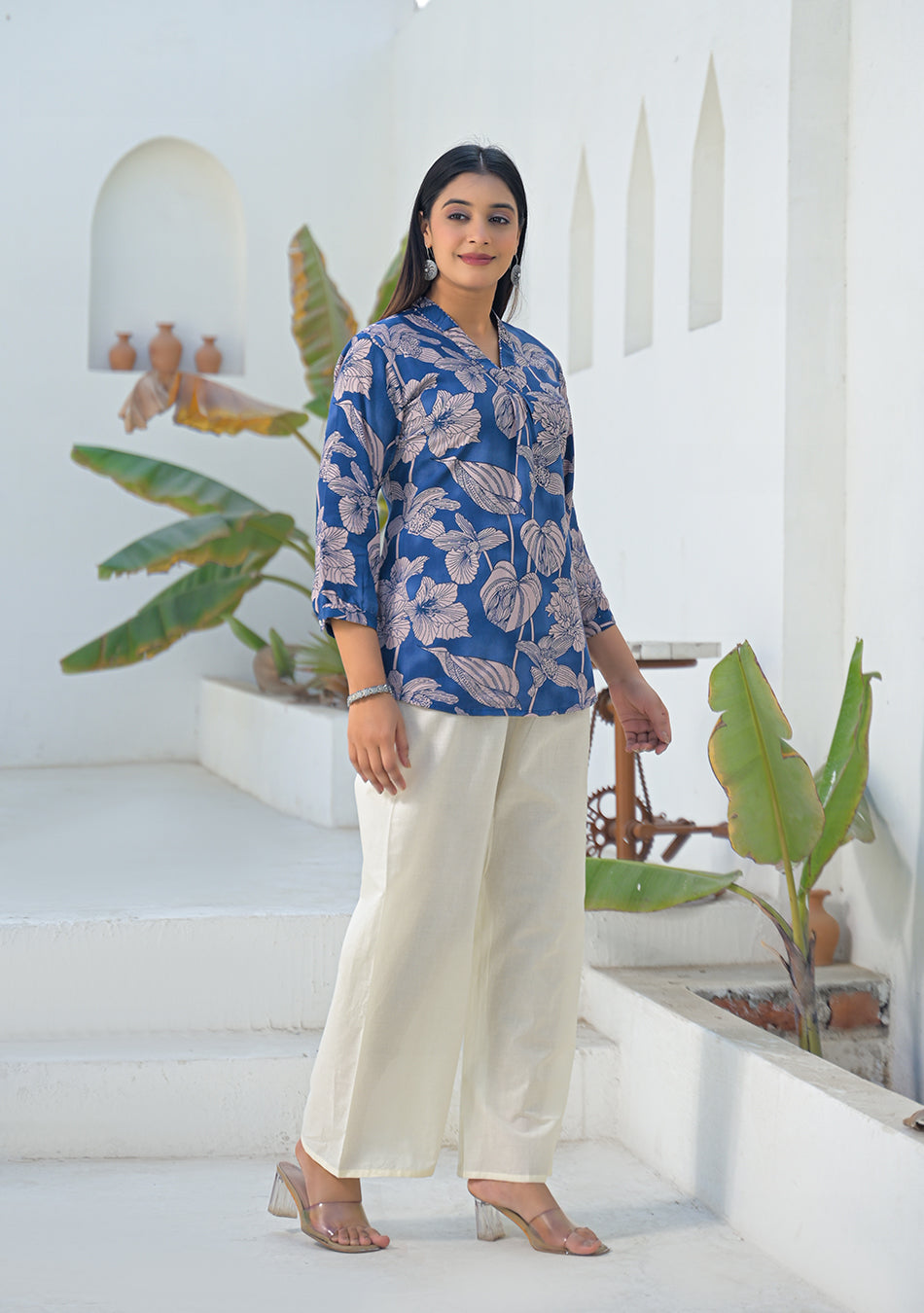 Ammanya Midnight Garden Pleated Top