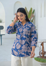 Ammanya Midnight Garden Pleated Top