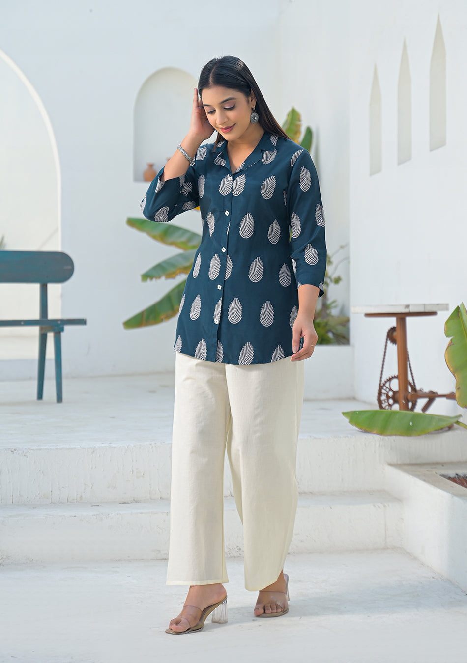 Ammanya Indigo Leaf Top
