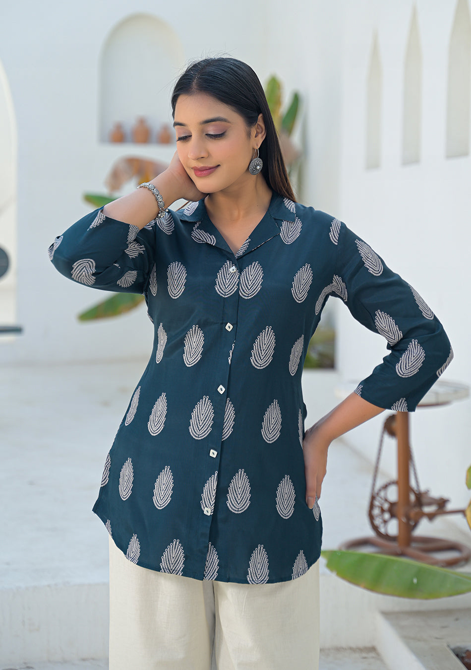 Ammanya Indigo Leaf Top