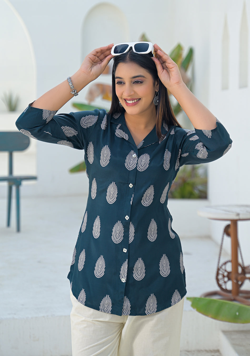 Ammanya Indigo Leaf Top