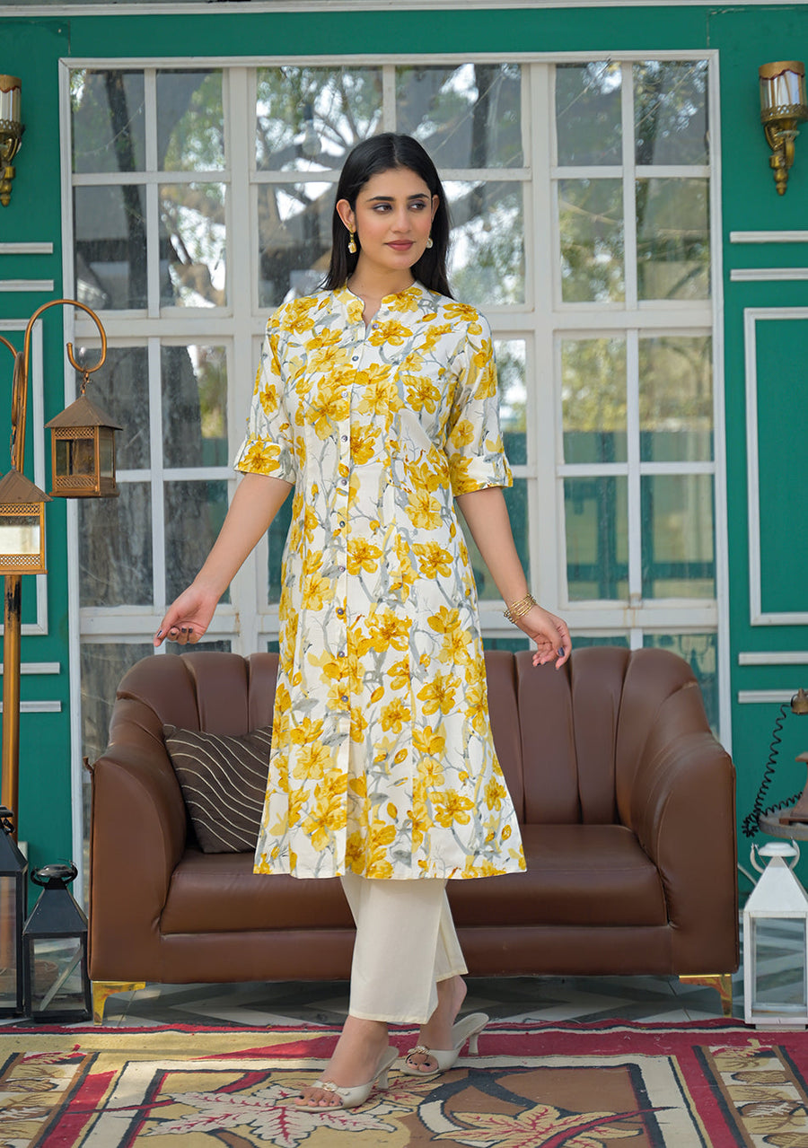 Saffron Whisper Kurta