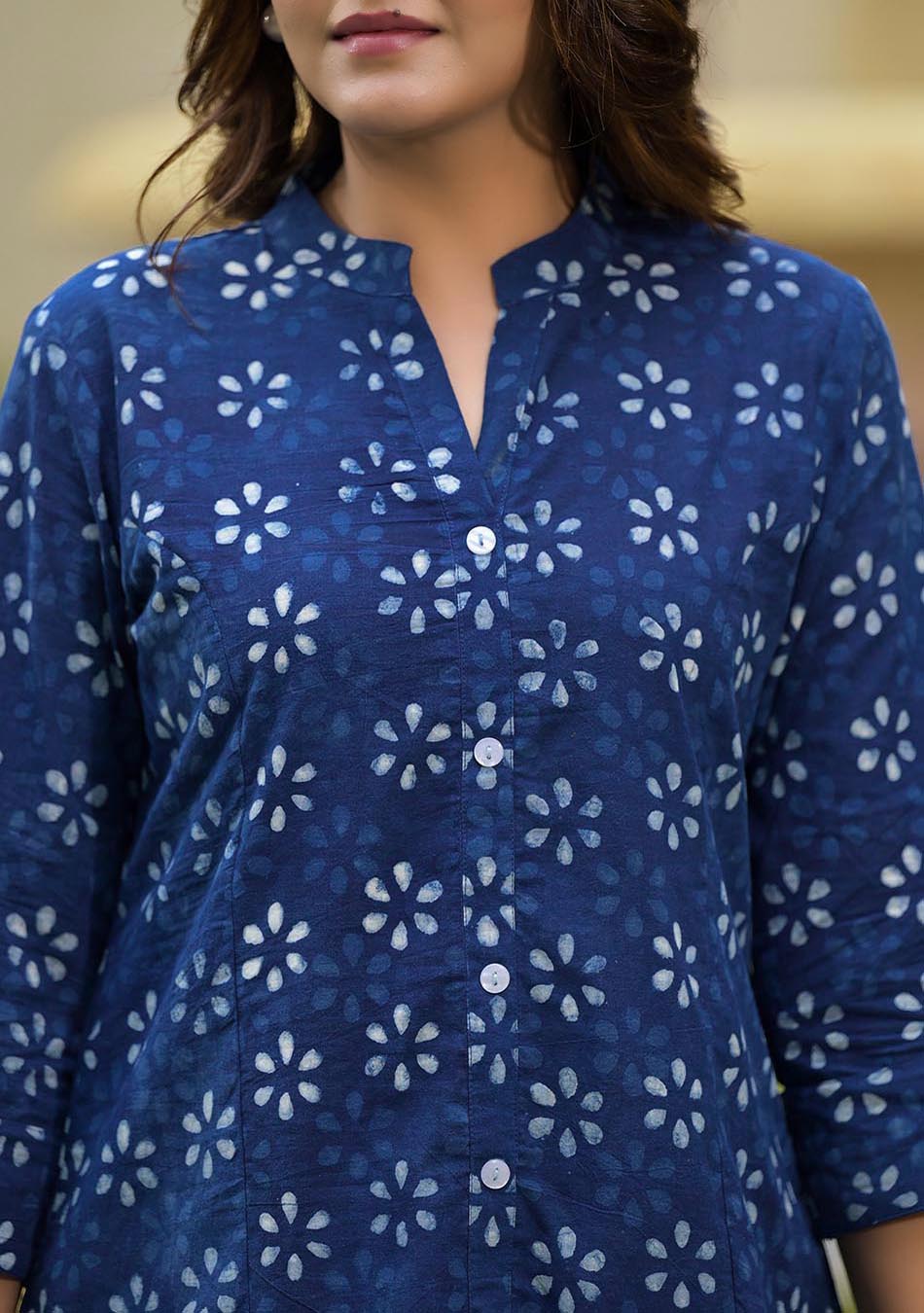 Ammanya Indigo floral print Top
