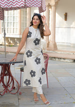 Ammanya EMBROIDERED BLACK FLOWER SUIT SET
