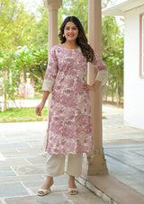 Blush Bloom Schiffli Kurta