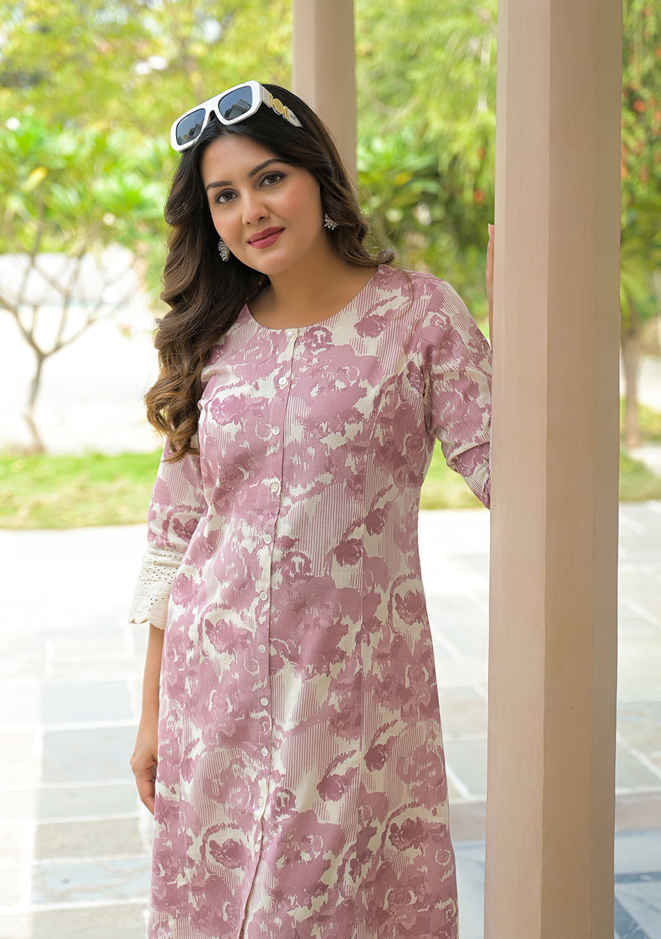 Blush Bloom Schiffli Kurta
