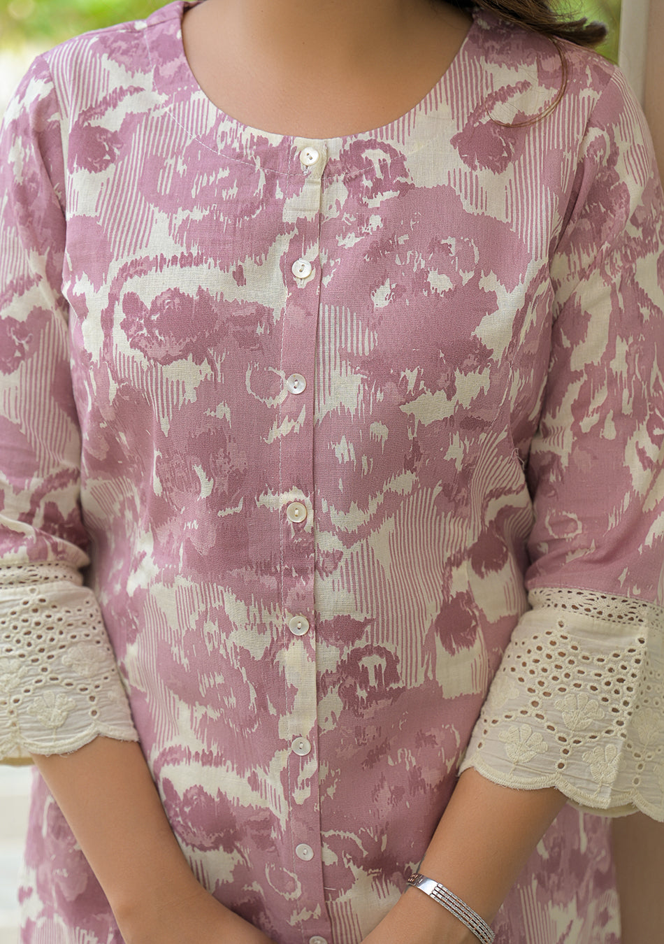 Blush Bloom Schiffli Kurta