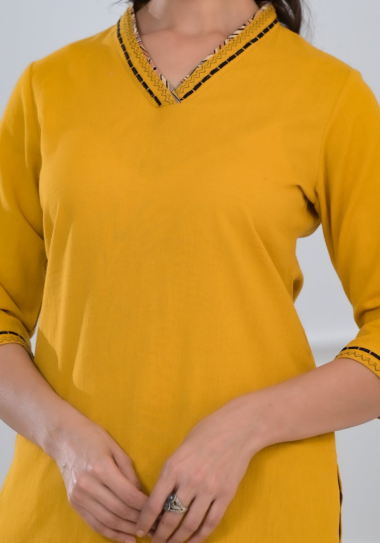Solid Yellow Kurta