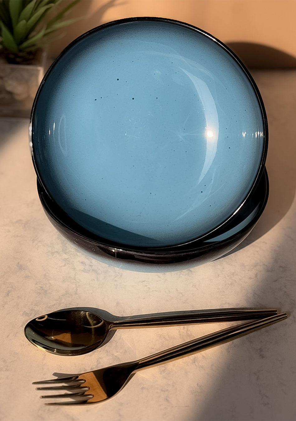 Blue Oblong Soup Bowls