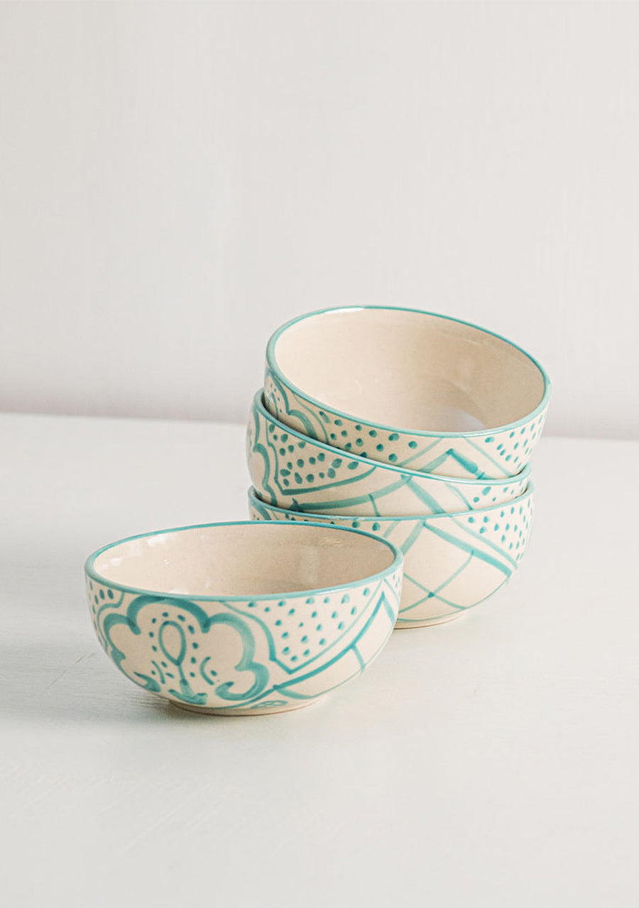 Aquamarine Mandala Portion Bowls