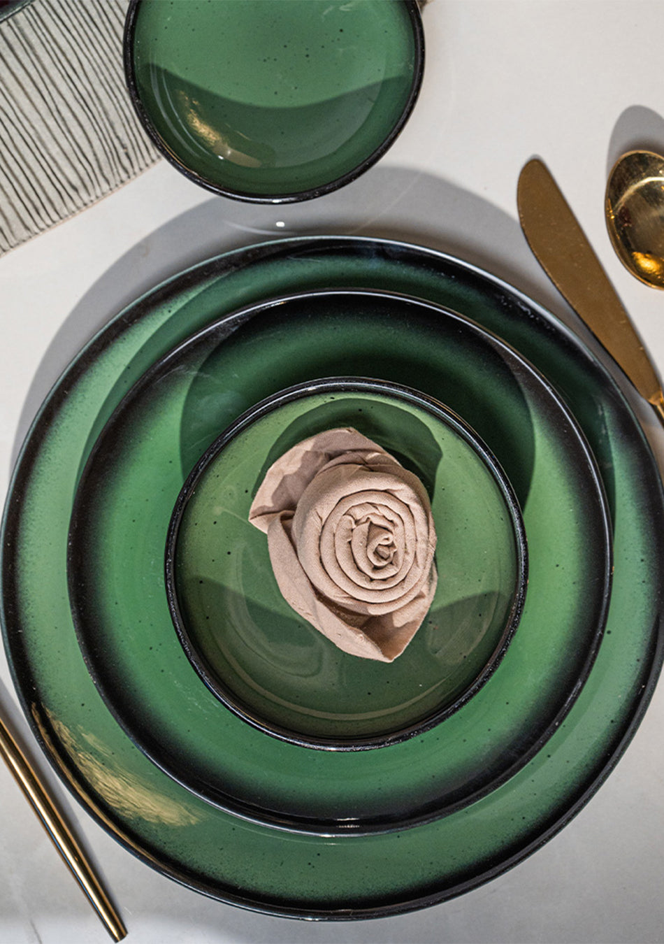 Green Oblong Dinnerset - SET OF 11