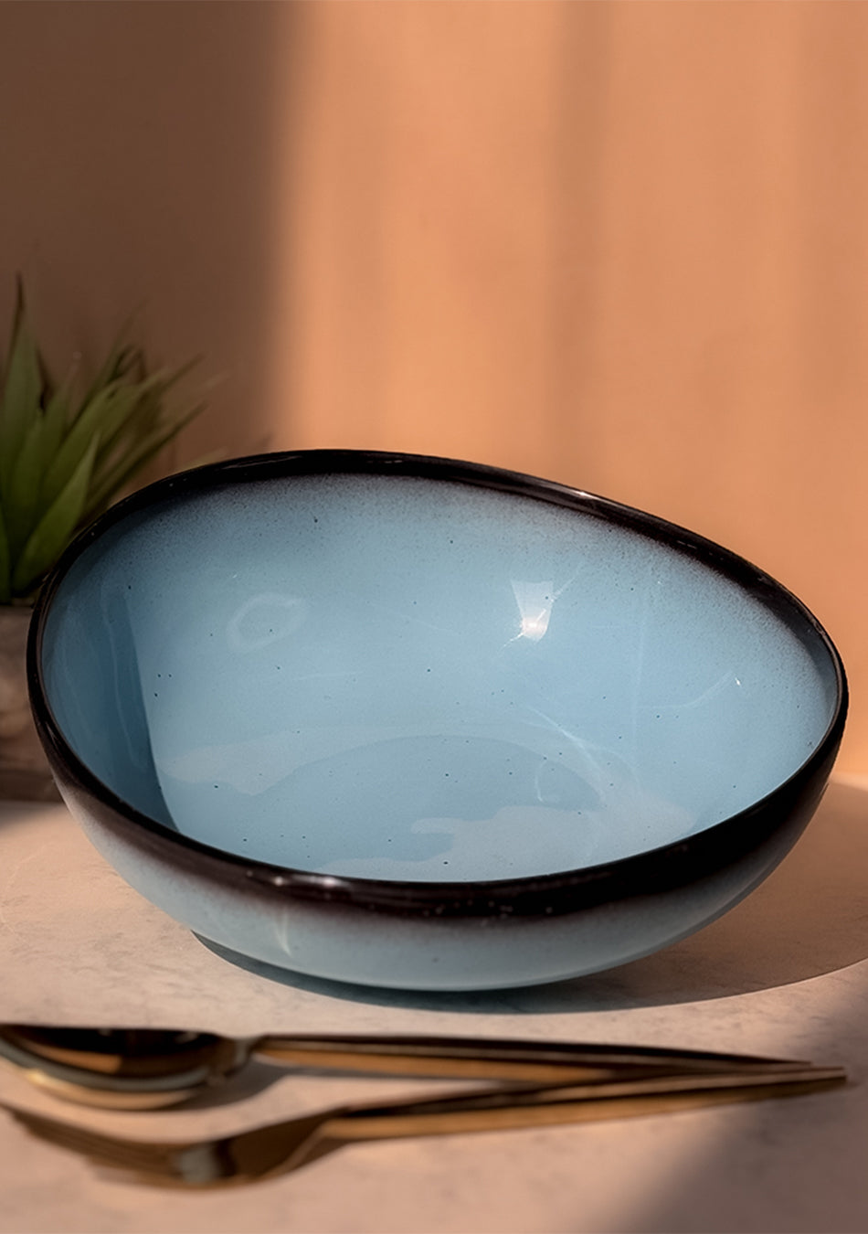 Blue Oblong Soup Bowls