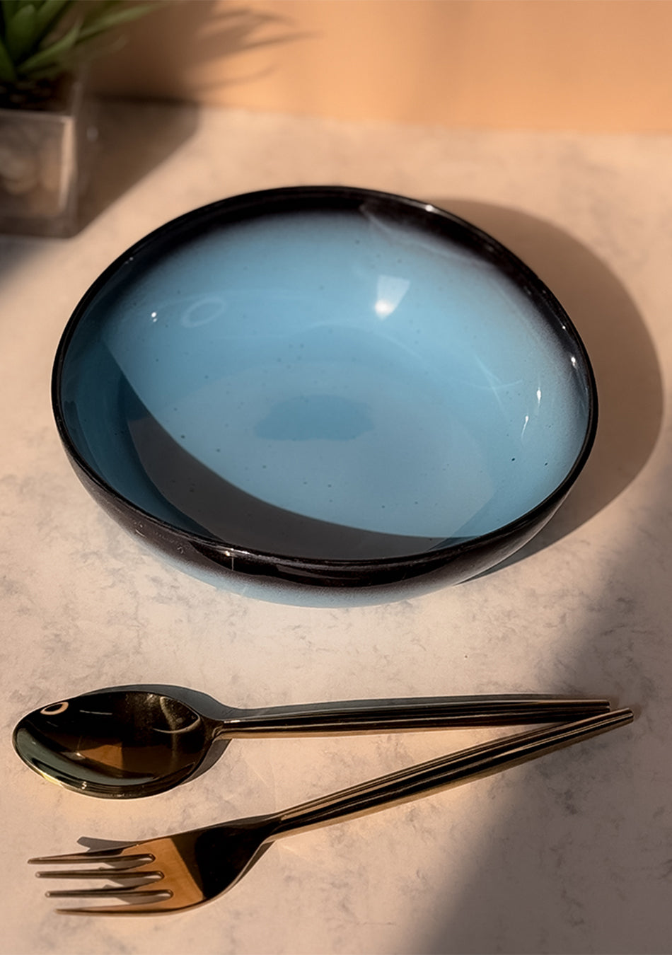 Blue Oblong Portion Bowls