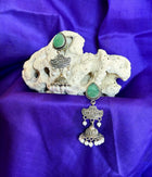 Aqua Gem Pearl Cascade Danglers