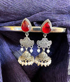 Scarlet Gem Pearl Cascade Danglers