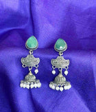 Aqua Gem Pearl Cascade Danglers