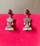 Scarlet Gem Pearl Cascade Danglers