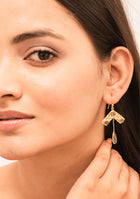 Labradorite Gold Plated Earrings