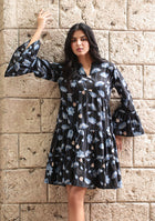 Blue Lotus Flared Dress