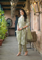 Sage Serenity Suit Set with Kota Dupatta