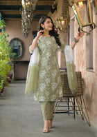 Sage Serenity Suit Set with Kota Dupatta