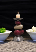 Set of Handmade Aluminium Coloured Candle Holder