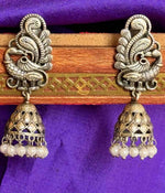 Peacock Serenity Pearl Jhumkas
