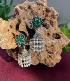 Verde Rose Pearl Jhumka