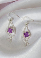 Silver Amethyst Dangler Earrings