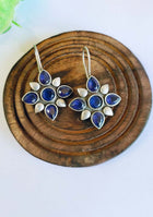 Blue Petal Hook Earrings