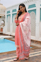 Coral Floral Kameez & Pant Set