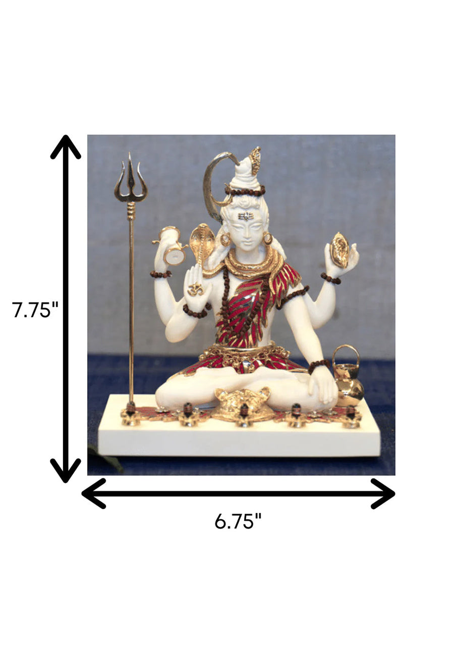 Trinetra Shiva with Stone Inlay
