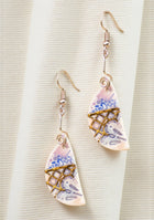 Intricate Pink-Blue Hemisphere  Earrings