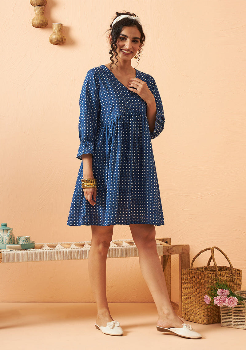 Ammanya Dotty blue dress