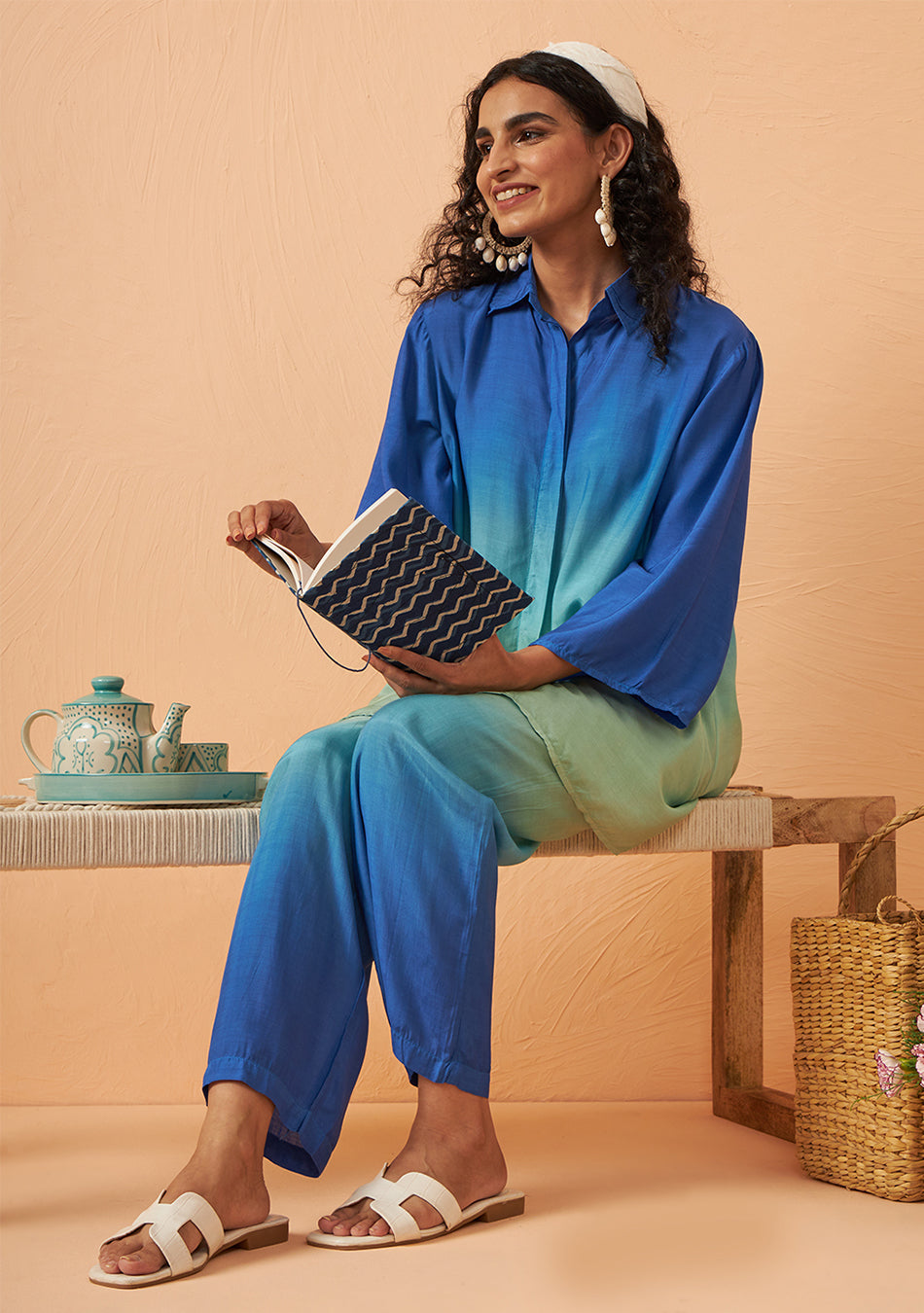 Aqua Sky Muslin Co-ord Set