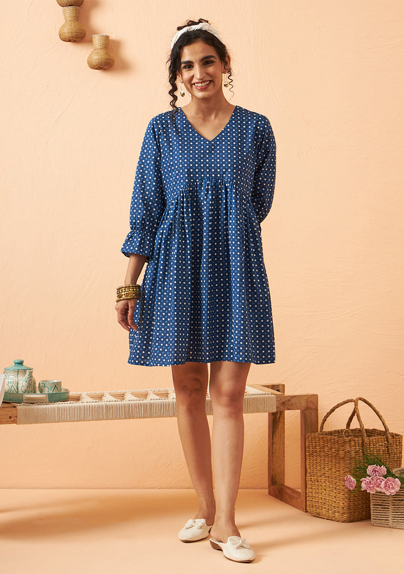 Ammanya Dotty blue dress