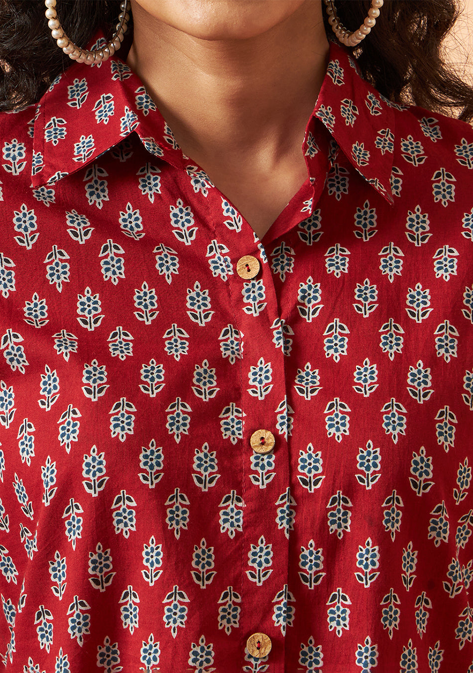 Maroon shirt style top