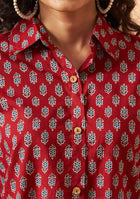 Maroon shirt style top