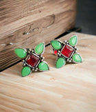 Lime Green Stud Earrings
