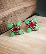 Lime Green Stud Earrings