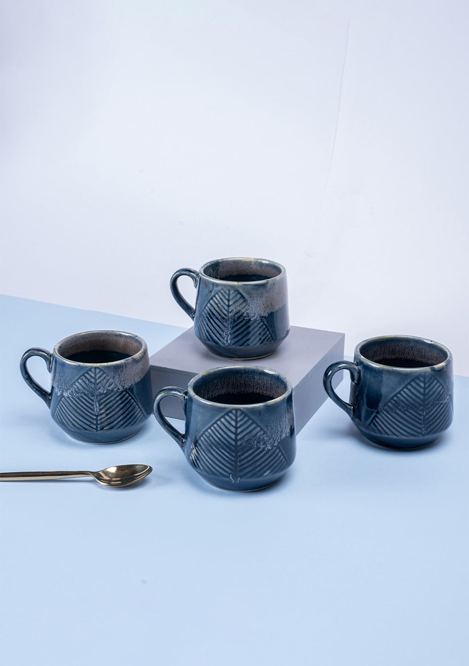 Gnatcatcher Blue Ceramic Mugs Set - Handcrafted