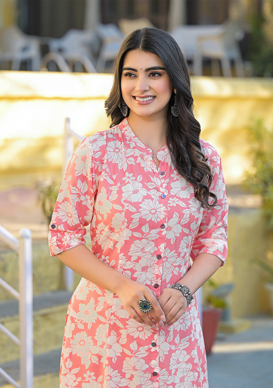 Ammanya PINK PETAL A-LINE KURTA